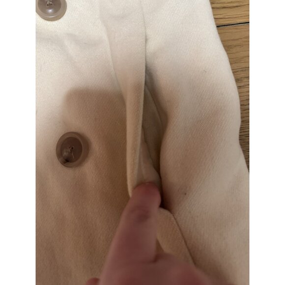 J.Crew Wool Pea Coat Women Size TM Ivory Cream Double Breasted Classic City READ - Picture 9 of 15